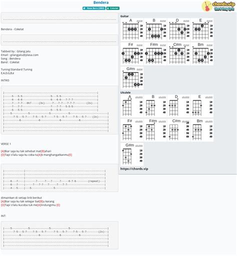 Chord: Bendera - tab, song lyric, sheet, guitar, ukulele | chords.vip