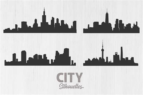 City Silhouette, City Skyline Silhouette Graphic by Design_Lands · Creative Fabrica