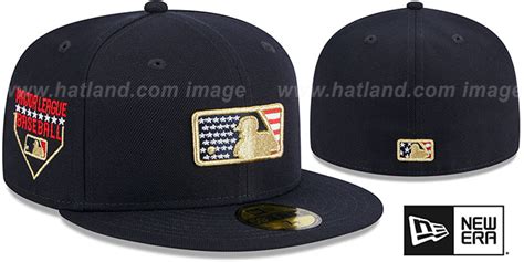 MLB Umpire 2023 JULY 4TH STARS N STRIPES Navy Fitted Hat