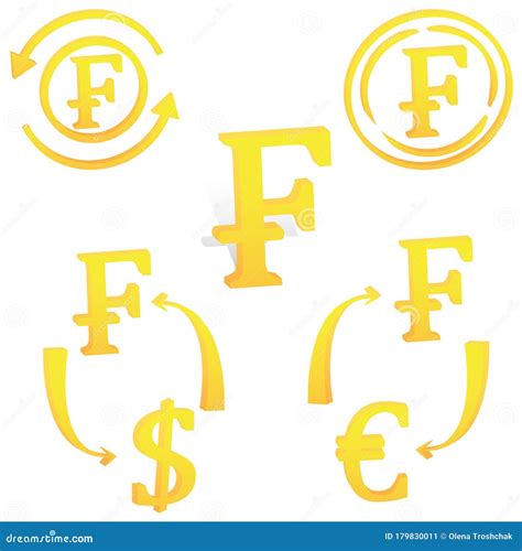 3D French Frank Currency Symbol Stock Vector - Illustration of exchange, france: 179830011