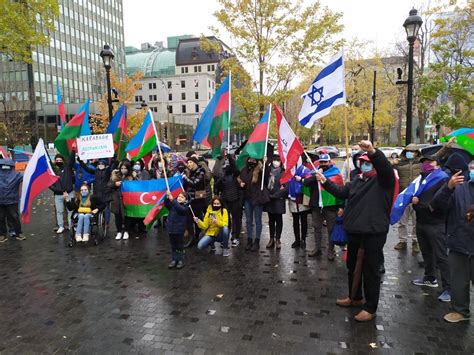 Protest held in Montreal to condemn Armenian attacks on Azerbaijani ...