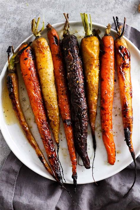 Roasted Rainbow Carrots with Citrusy Maple Orange Glaze