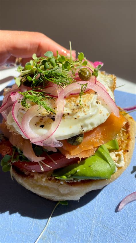 Smoked Salmon, Egg, Microgreen Breakfast Sandwich | Leath Recipes