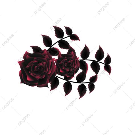 Pink Rose Bouquet Vector Art PNG, Floral Bouquet Of Black Pink Roses And Vector Leaves, Black ...