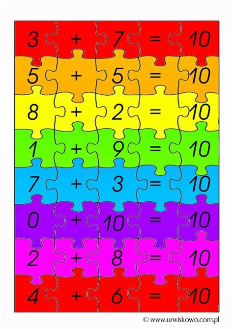 Descomposición del 10. Puzzle para revortar Making Ten, Kindergarten Math, Teaching Kids, Back ...