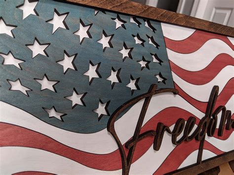 American Flag Freedom Wall Art Digital Laser Cut File - Etsy