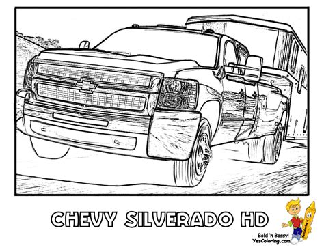 Truck Coloring page Silverado at YesColoring | Truck coloring pages ...