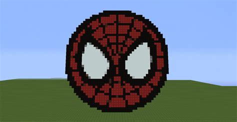 Spiderman Logo Pixel Art Schematic Minecraft Project