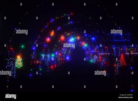 Christmas Lights Tunnel Stock Photo - Alamy