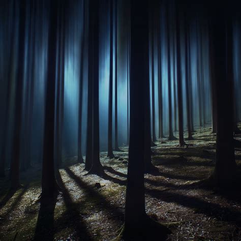 Dark Forest Wallpaper 4K, Woods, Night time, Dark, Shadow