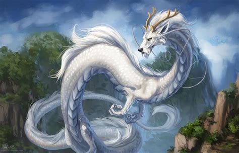 Chinese dragon by Azany | Белый дракон, Изображение дракона, Мифические существа