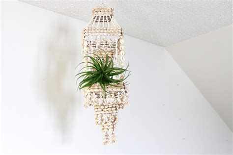 Vintage Boho Chic Beachy Shell hanging planter / Vintage Hanging Shell Planter / Vintage Shell ...