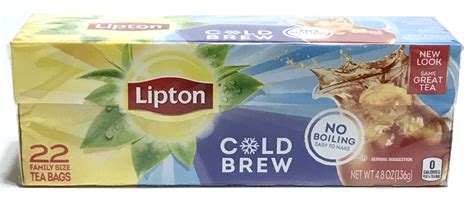 Lipton Cold Brew Iced Tea Bags 22 Ct Family Size No boiling 4.8 oz box ...