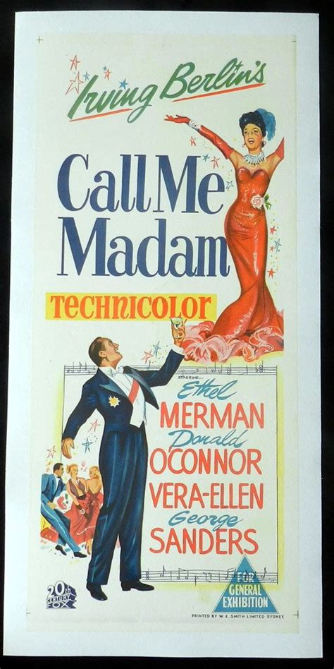 CALL ME MADAM 1953 Ethel Merman LINEN BACKED Daybill Movie poster ...