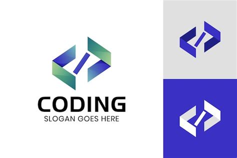 Premium Vector | Modern logos of code for coding, programming gradient logo template