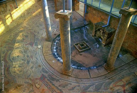 Piazza Armerina, Sicily, Italy - Mosaics in archaeological Site Villa Romana del Casale. Largest ...