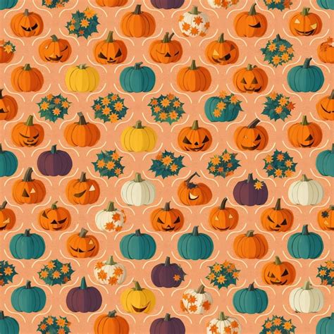 Premium AI Image | A seamless pattern of pumpkins halloween inspired