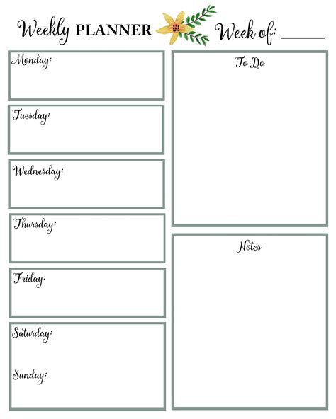 Free Printable Weekly Planner 2024 - Ted Lexine