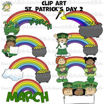 March and St. Patrick's Day Clipart (Karen's Kids Clip Art) | TPT