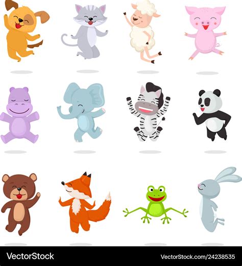 Kids animals cartoon animalistic characters Vector Image