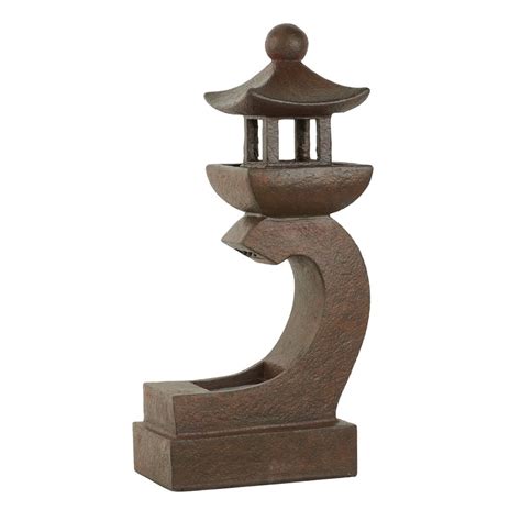 Decmode Indoor/Outdoor Brown Stone Chinese Tower Water Fountain with Lights, 10" x 16" - Walmart ...