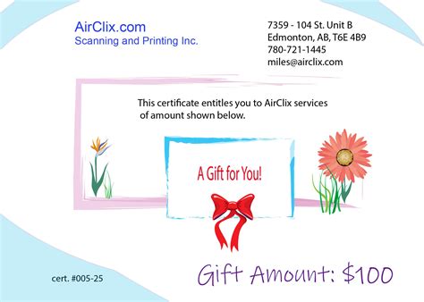 Gift Cards | $100 CAD AirClix Gift Card | AirClix Web Shop