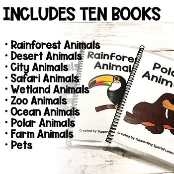 Emergent Readers Interactive Books - 10 Animal Adapted Books - Early ...