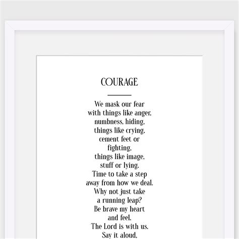 Christian Wall Art, Courage Poem, Inspirational Wall Art, Christian ...