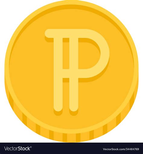 Transnistrian ruble coin icon currency Royalty Free Vector