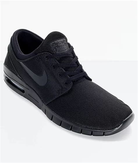 Nike SB Stefan Janoski Air Max Black and Anthracite Mesh Skate Shoes | Zumiez