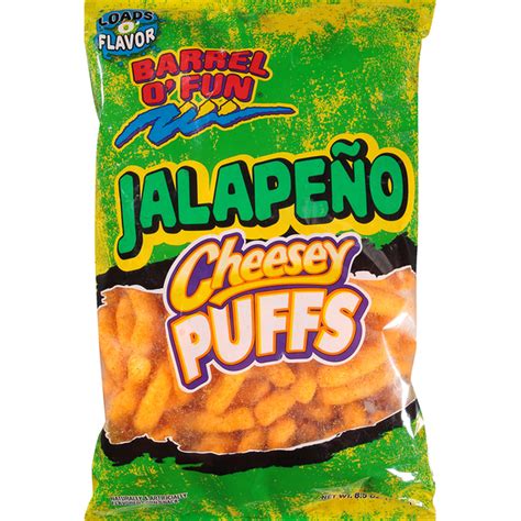 Barrel O'Fun Corn Snack, Jalapeno, Cheesey Puffs (8.5 oz) - Instacart