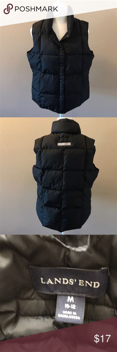 Lands End down vest size medium 10-12 black | Down vest, Warm vests, Vest