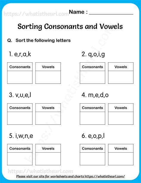 Vowels And Consonants Worksheets For Grade 2