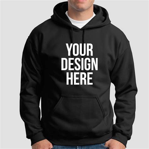 Custom Printed Hoodie Unisex Personalised Black Pullover Workwear Event ...