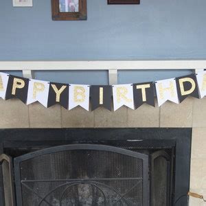 Black and White Birthday Banner 50th Birthday Banner 25th - Etsy