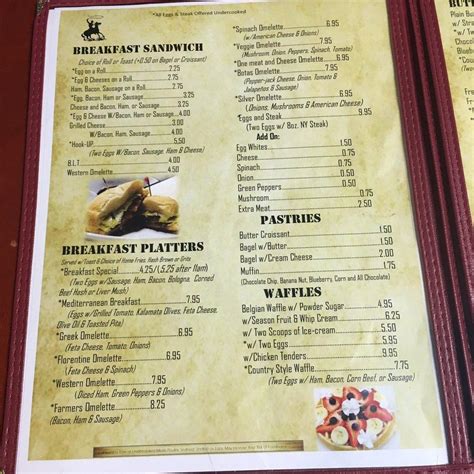 Menu at New York Diner restaurant, Charlotte