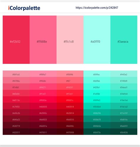 20 Latest Color Schemes with Pink And Aquamarine Color tone combinations | 2024 | iColorpalette