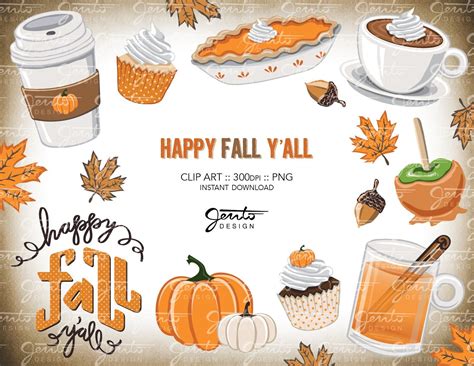 Happy Fall Y'all Clip Art Fall Favorites Pumpkin Spice