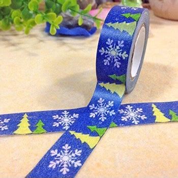 Fun Christmas Gift Wrapping Paper Tape 15mW (No.15- Christmas trees 10 metres)