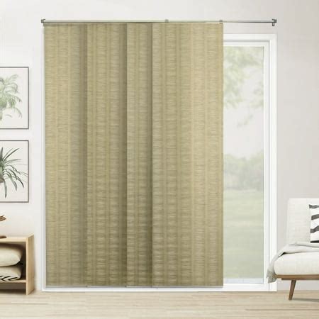 Chicology Adjustable Sliding Panels, Cut to Length Vertical Blinds, (Privacy & Natural Woven ...