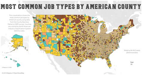 The Most Common Jobs in the United States - Vivid Maps | Map, Job, Grammar nerd