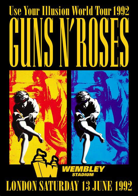 GUNS N ROSES Use Your Illusion 1992 Tour London Poster