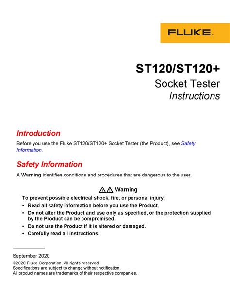 FLUKE ST120 INSTRUCTIONS MANUAL Pdf Download | ManualsLib