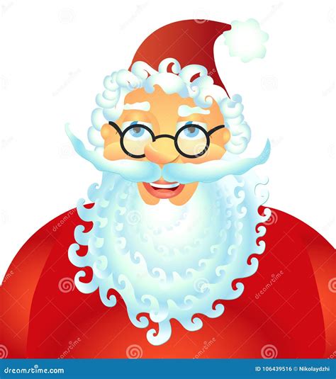 Vector Cartoon Santa Claus Smile Happy Face Decoration With Spec Stock ...