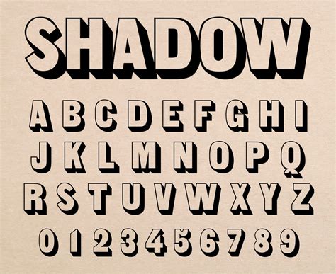 Shadow Font Shadow Script Font Drop Shadow Font Letters With Shadow ...