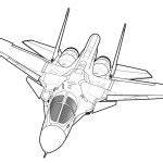 Military Jet Fighter Silhouettes Image Aircraft Contour Drawing Lines Internal Stock Vector ...