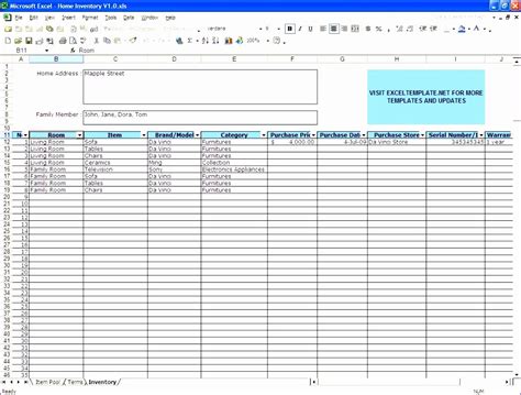 Excel asset Tracking Template | Stcharleschill Template