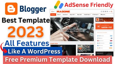 Best Blogger Template 2023 Like A WordPress | Free Blogger Template | AdSense Friendly - YouTube