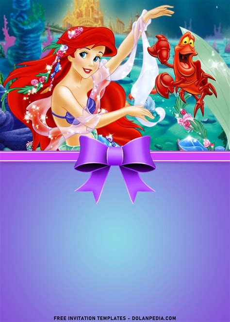 Download 8+ Beautiful Deep Sea Princess Ariel The Little Mermaid Birthday Invitations