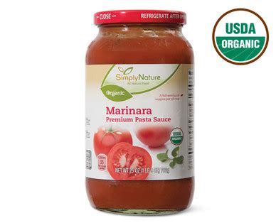 ALDI US - SimplyNature Organic Marinara Pasta Sauce
